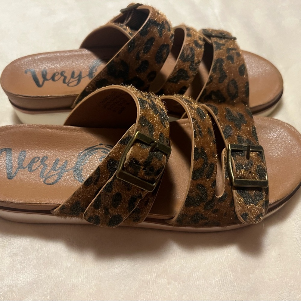 Very G Brown Sandals with Leopard Print Wild Side